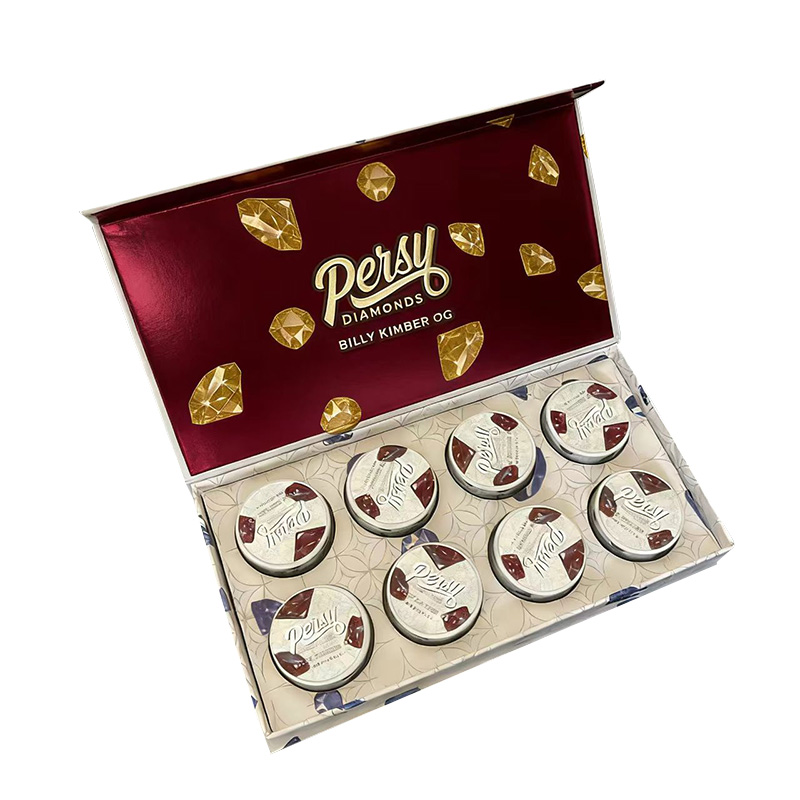 Wholesale Custom 3.5G Empty Presy Diamond Glass Jar Packaging with Master Box