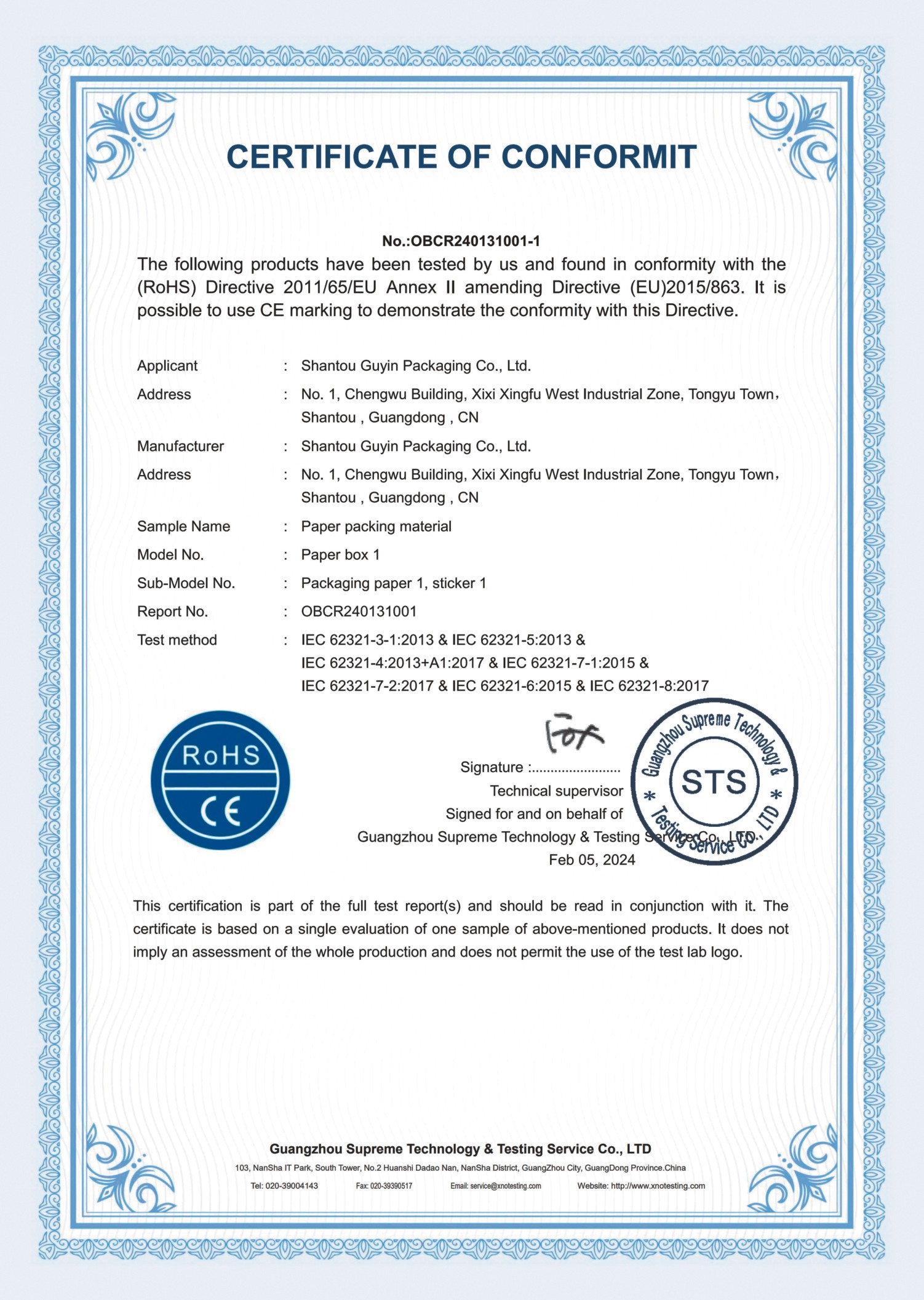 CE Certifications